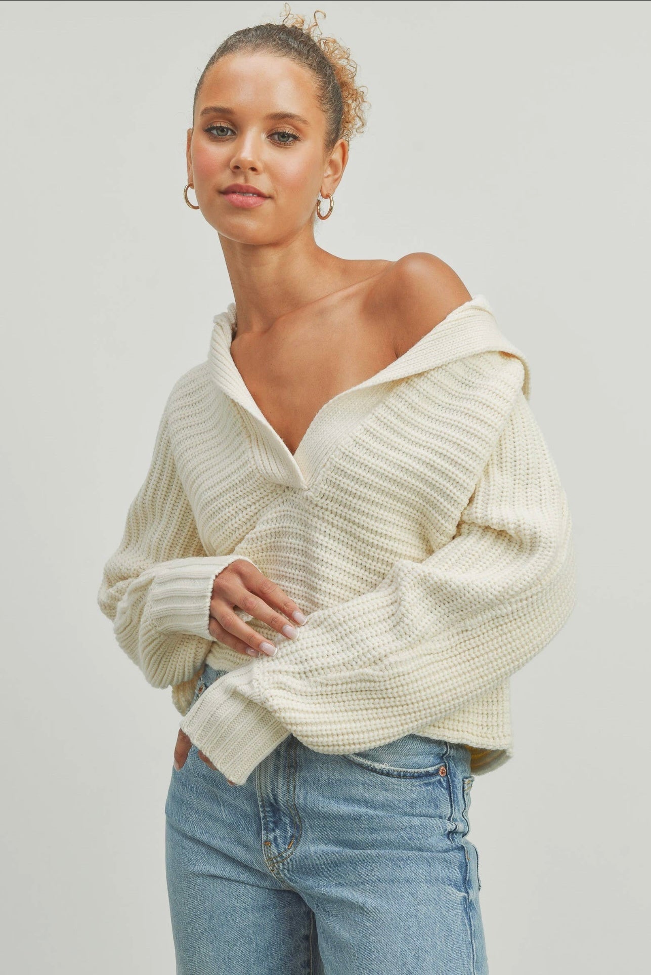 Knitted Collar Sweater